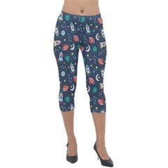 Cute-patterns- Lightweight Velour Capri Leggings  by Jancukart