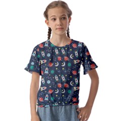 Cute-patterns- Kids  Cuff Sleeve Scrunch Bottom Tee