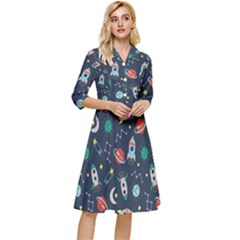 Cute-patterns- Classy Knee Length Dress