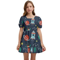 Cute-patterns- Kids  Short Sleeve Dolly Dress