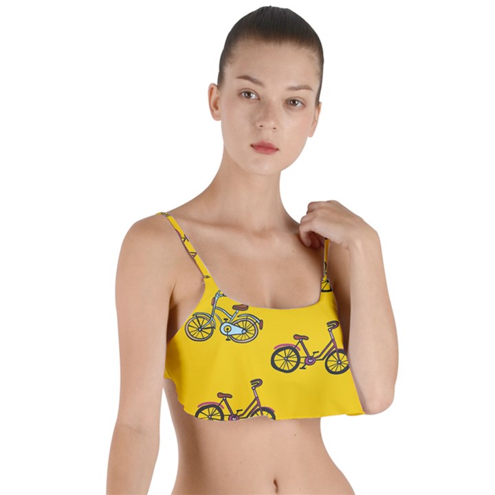 Layout Harness And Collar Layered Top Bikini Top 