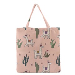 Llamas+pattern Grocery Tote Bag by Jancukart