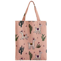 Llamas+pattern Zipper Classic Tote Bag by Jancukart