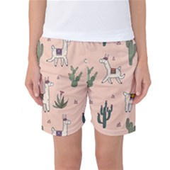 Llamas+pattern Women s Basketball Shorts