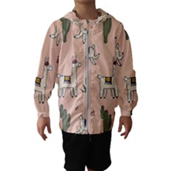 Llamas+pattern Kids  Hooded Windbreaker