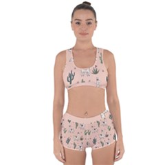 Llamas+pattern Racerback Boyleg Bikini Set