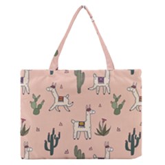 Llamas+pattern Zipper Medium Tote Bag by Jancukart