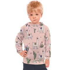 Llamas+pattern Kids  Hooded Pullover