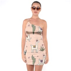 Llamas+pattern One Soulder Bodycon Dress by Jancukart