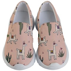 Llamas+pattern Kids Lightweight Slip Ons