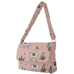 Llamas+pattern Full Print Messenger Bag (s)