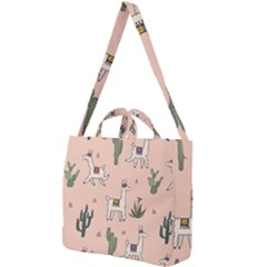 Llamas+pattern Square Shoulder Tote Bag by Jancukart