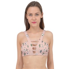 Llamas+pattern Cage Up Bikini Top