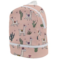 Llamas+pattern Zip Bottom Backpack