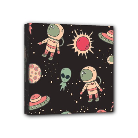 Space Pattern Cartoon Mini Canvas 4  X 4  (stretched)