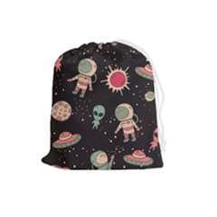 Space Pattern Cartoon Drawstring Pouch (large) by Jancukart