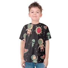 Space Pattern Cartoon Kids  Cotton Tee