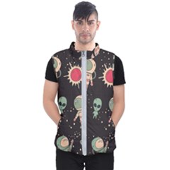 Space Pattern Cartoon Men s Puffer Vest