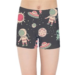 Space Pattern Cartoon Kids  Sports Shorts by Jancukart