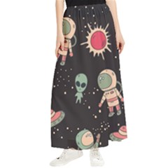 Space Pattern Cartoon Maxi Chiffon Skirt