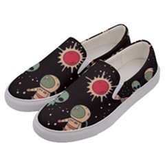 Space Pattern Cartoon Men s Canvas Slip Ons by Jancukart