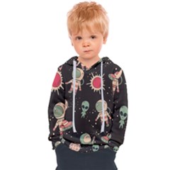 Space Pattern Cartoon Kids  Overhead Hoodie