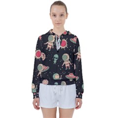 Space Pattern Cartoon Women s Tie Up Sweat