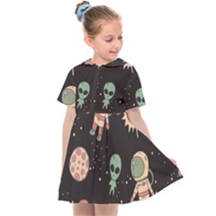 Space Pattern Cartoon Kids  Sailor Dress