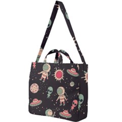 Space Pattern Cartoon Square Shoulder Tote Bag