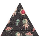 Space Pattern Cartoon Wooden Puzzle Triangle View1