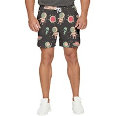 Space Pattern Cartoon Men s Runner Shorts