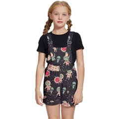 Space Pattern Cartoon Kids  Short Overalls