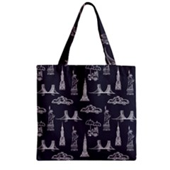 Nyc Pattern Zipper Grocery Tote Bag