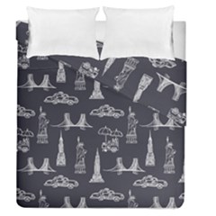 Nyc Pattern Duvet Cover Double Side (queen Size)