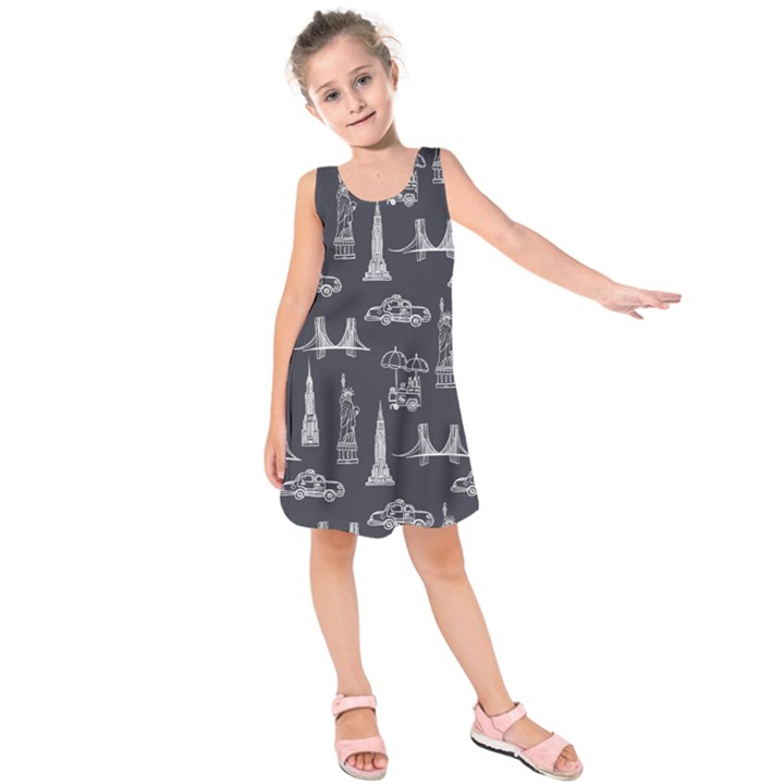 Nyc Pattern Kids  Sleeveless Dress