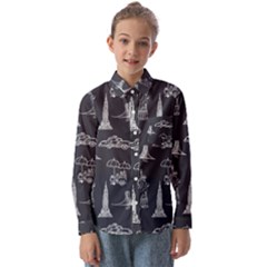 Nyc Pattern Kids  Long Sleeve Shirt by Jancukart