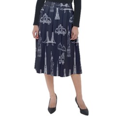 Nyc Pattern Classic Velour Midi Skirt  by Jancukart