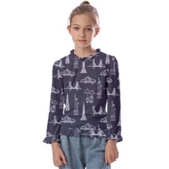 Nyc Pattern Kids  Frill Detail Tee