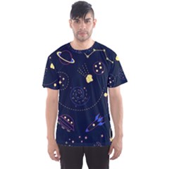 Cartoon-space-seamless-pattern-vectors Men s Sport Mesh Tee