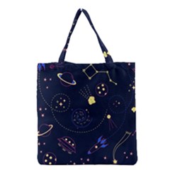 Cartoon-space-seamless-pattern-vectors Grocery Tote Bag