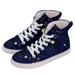 Cartoon-space-seamless-pattern-vectors Women s Hi-top Skate Sneakers