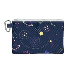 Cartoon-space-seamless-pattern-vectors Canvas Cosmetic Bag (medium)