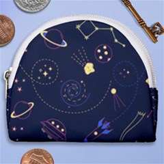 Cartoon-space-seamless-pattern-vectors Horseshoe Style Canvas Pouch