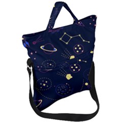 Cartoon-space-seamless-pattern-vectors Fold Over Handle Tote Bag