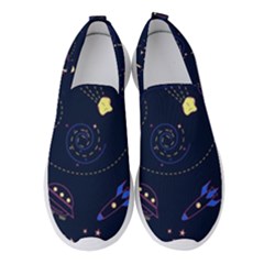 Cartoon-space-seamless-pattern-vectors Women s Slip On Sneakers