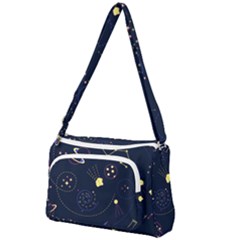 Cartoon-space-seamless-pattern-vectors Front Pocket Crossbody Bag