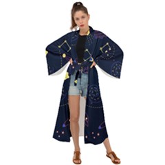 Cartoon-space-seamless-pattern-vectors Maxi Kimono