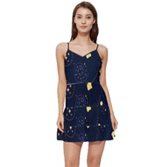 Cartoon-space-seamless-pattern-vectors Short Frill Dress