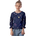 Cartoon-space-seamless-pattern-vectors Kids  Cuff Sleeve Top View1