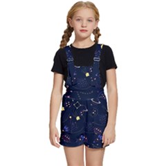 Cartoon-space-seamless-pattern-vectors Kids  Short Overalls